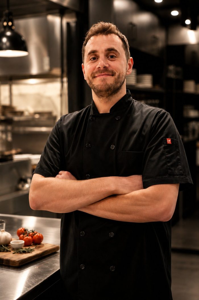 Chef Andrew Capone in his kitchen